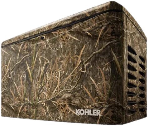 KOHLER whole-home standby generator in Mossy Oak Shadow Grass Habitat camouflage